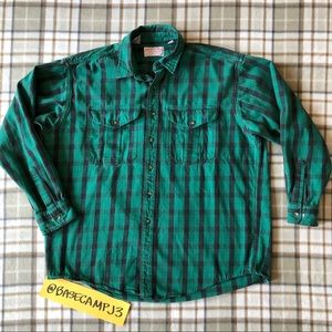 XL Filson plaid green gray thick shirt button up